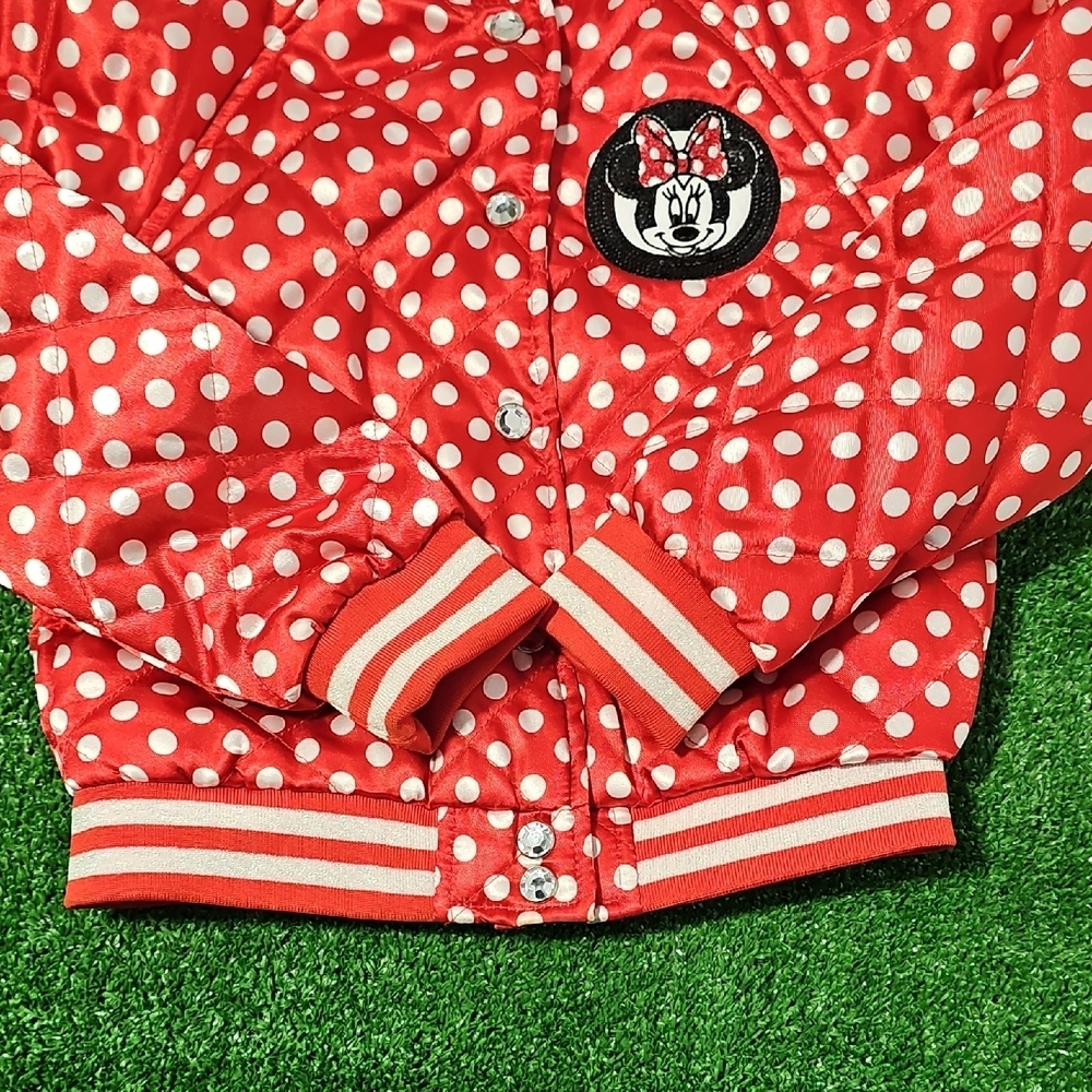 Disney Minnie Mouse Quilted Jacket With Polka Dots Girls 5/6 - Picture 5 of 8